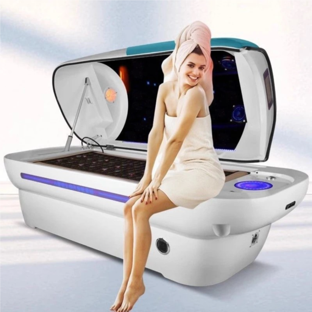quantum wellness bed with model